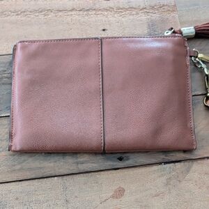 INC International Concepts Brown Leather Wristlet